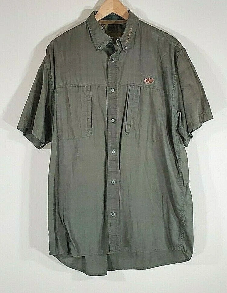 Mossy Oak Size L Green Short Sleeve Mens Button-up shirt - Image 2 of 4