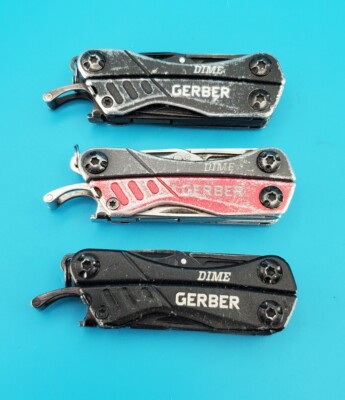 Gerber Dime small Multi-Tool! LOT OF 3! BLACK! BLACK! RED!
