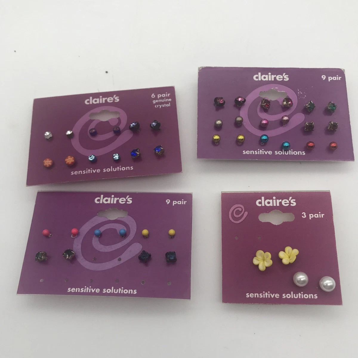 Sensitive Ears Earrings Claire s Sensitive Solutions Studs Colorful 22 Pair