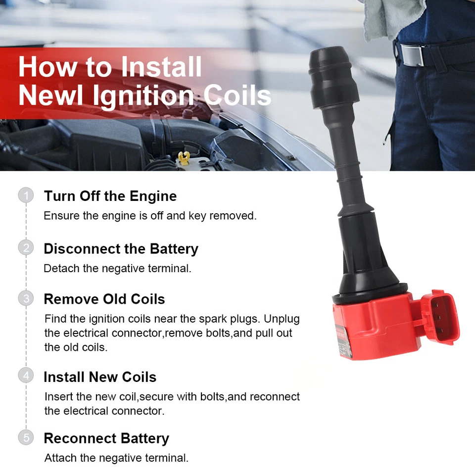 6Pack Ignition Bobina & Platinum Spark Plug For 2005-2011 Nissan Frontier Xterra - Image 4 of 4