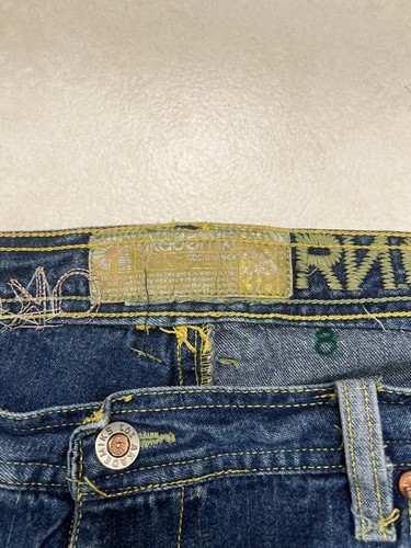 Akademiks Mens Jeans Baggy Embroidered Patches Paint Graphics Denim Size 38 - Picture 10 of 18