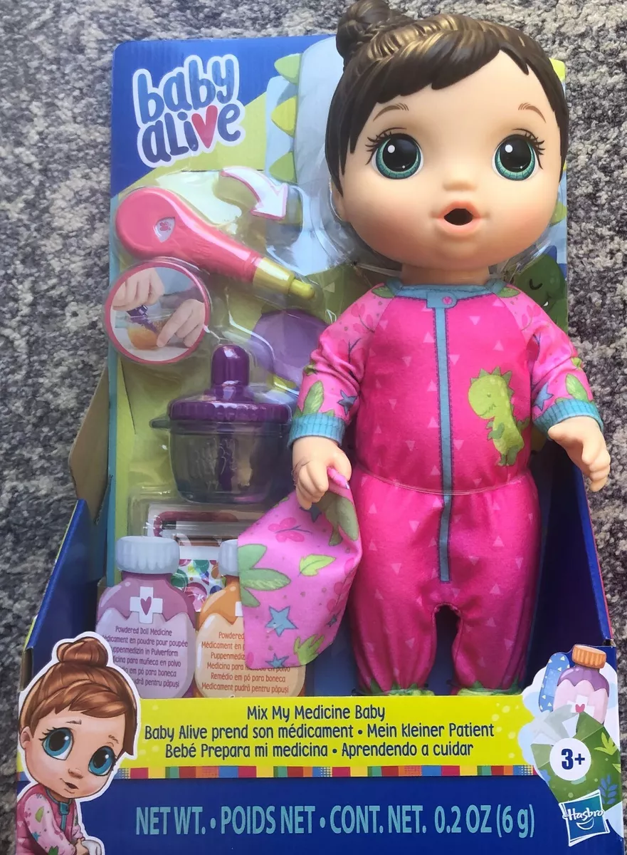 New Baby Alive Mix My Medicine Baby Pink Pajamas w Green Dino