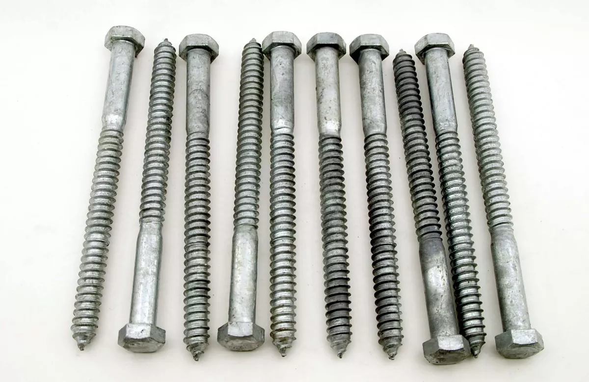 10 Galvanized Hex Head 3 4 x 10 Lag Bolts Wood Screws