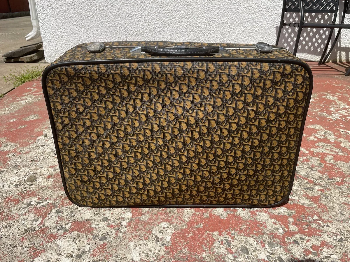 Christian Dior, Diorissimo Suitcase Luggage Vintage Brown Beige Travel Bag