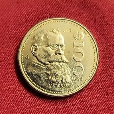 MEXICO $100 PESO ''Carranza'' vintage Mexican 100 Pesos coin  Free Shipping 