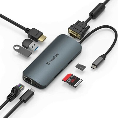 USB C Mini Dockingstation, 8 in 1 USB C MacBook Adapter Multiport