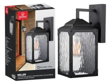 Outdoor Downlight Wall Sconce 1-Light Lantern Black, Globe Electric 44216 Miller