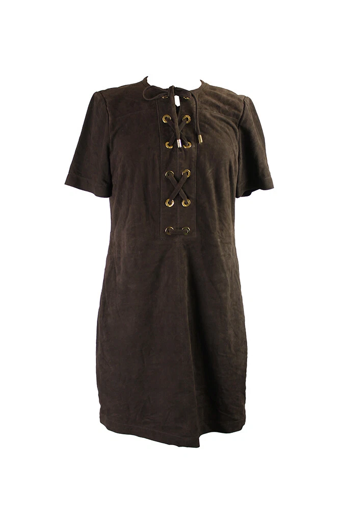 Robe Daim Marron Pellessimo Taille 38 (40) - Style A-line, Sans Manches, Occasion Très Bon état