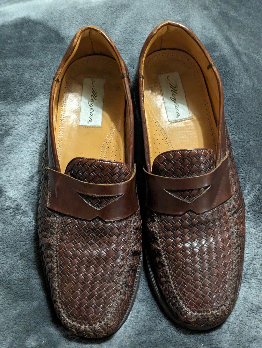 Mezlan Toulon Brown Woven Loafer Dress Shoe With Vibram 