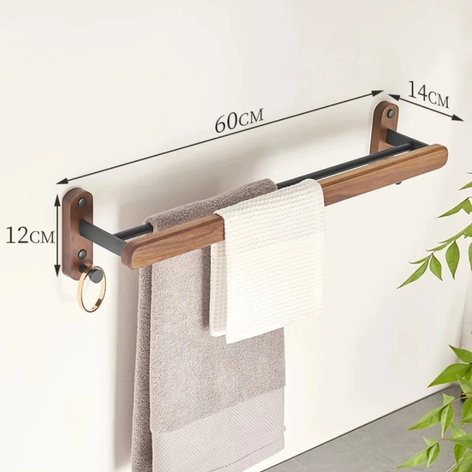 Wall Mounted Shelf and Towel Racks , Metal Towel Holder and Wooden Shelf - Image 4 of 4