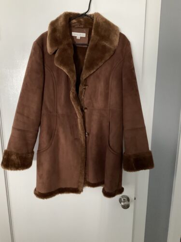 Larry Levine Faux Suede/faux Fur Lining  coat