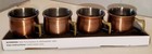 Moscow Mule Mini Mugs Shot Glasses 2 Oz. Set of 4 Copper Color Smooth Finish NIP