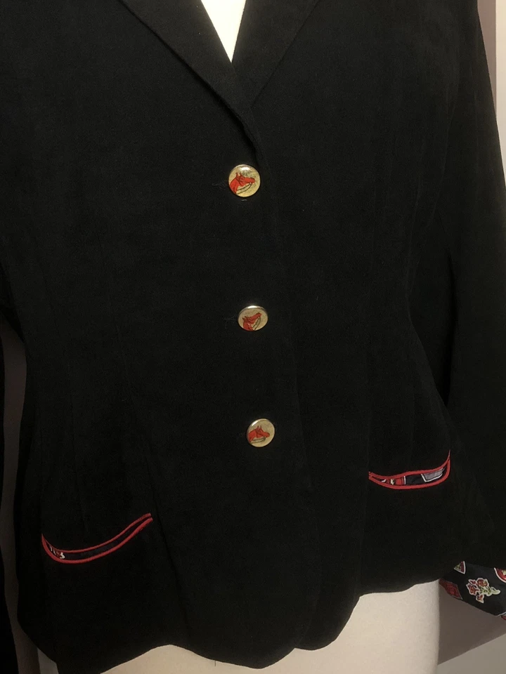 NUEVO Desert Diva Sherry Holt Mujer Chaqueta Negra Botones Bolsillos Forrados Talla S M L XL Foto 2 de 4