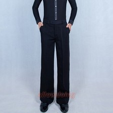 Men Ballroom Dance Pants Practice Trousers Latin Salsa Modern Stretch Bottoms
