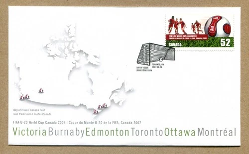 CANADA 2007 First Day Cover. Sc#2220 FIFA U-20 WORLD CUP FDC