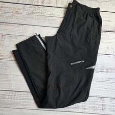 Rockbros Mens Cycling Pants Black XL Reflective Zippered Pockets Tapered Leg