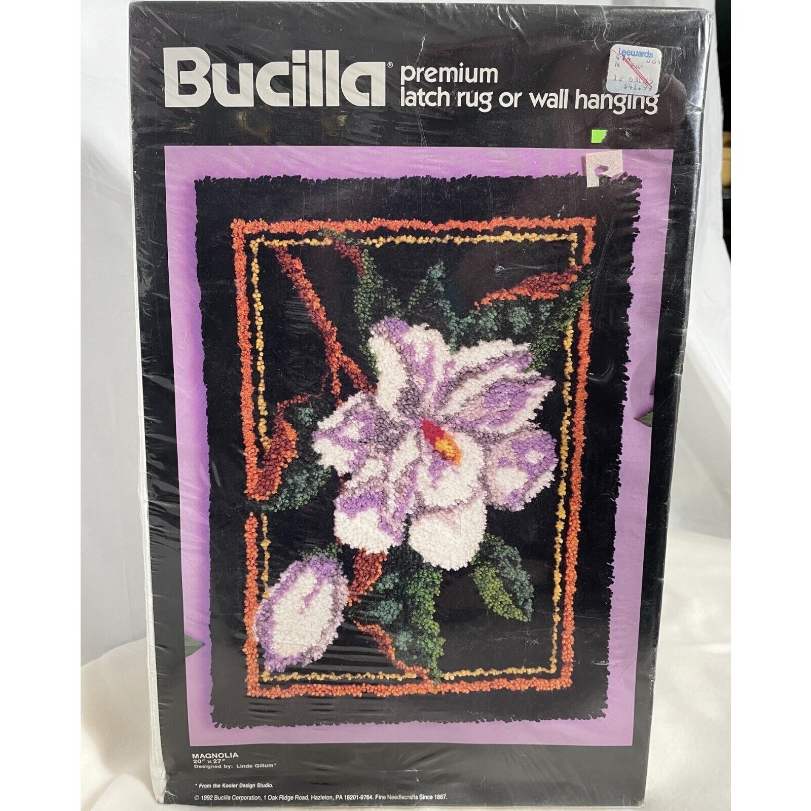 NEW Vintage Bucilla Latch Hook Kit Magnolia Flower Premium 20x27 Rug or Wall Art