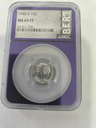 1946 S Roosevelt Dime NGC MS-65 FT Full Torch