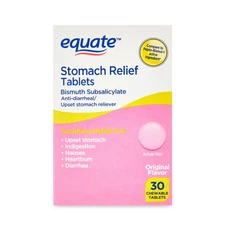 Equate Stomach Relief Chewable Tablets, 262 mg, 30 Count