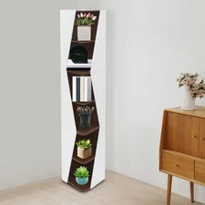 Corner Shelf 6-Tier Wall Corner Bookshelf Stylish Corner Small Bookcase Storage