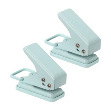 1/4" Single Hole Punch, 2Pcs Handheld Hole Puncher Style 1, Blue/Pink