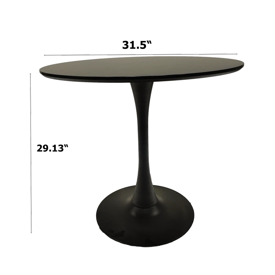 Round Dining Table Set Easy Clean W Durable Metal Legs 4 Dining Chair - Image 2 of 4