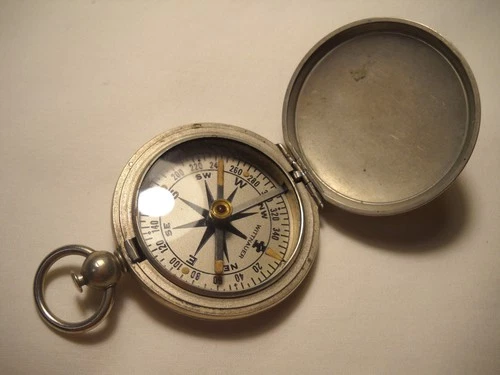 Vintage Compass WW2 U.S. Army Military Wittnauer Pocket Size