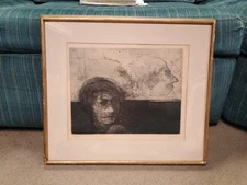 Robert Ernst Marx ART PAPER ETCHING 223/250 signed PRINT 1925 FACES 1965 MAN