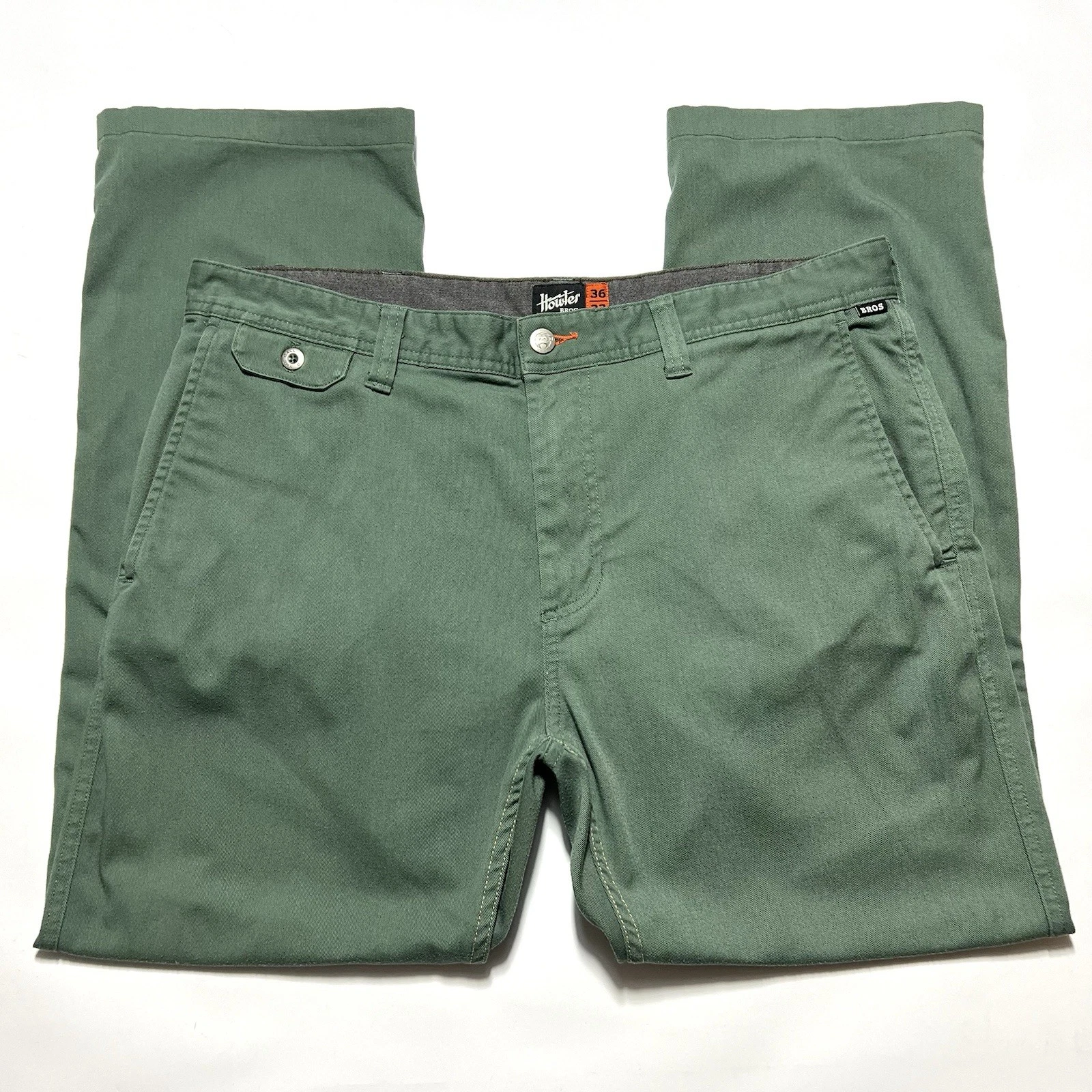 Howler Bros Pants Men 36x29 Green Chinos Trousers Ripstop Stretch Hiking Work