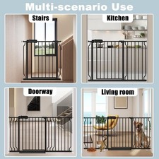 Extra Wide Baby Gate with 14.17in Extensions - Walk Through Pressure Mount Auto