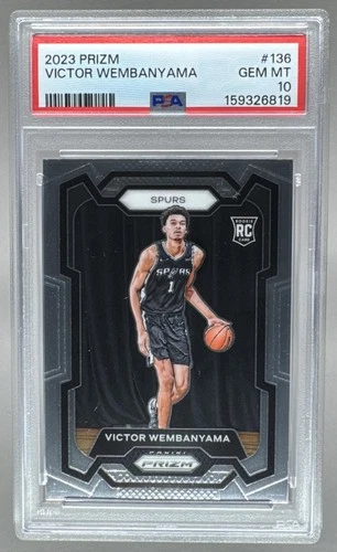 159326819 Victor Wembanyama 2023 Panini Prizm #136 Rookie RC PSA 10