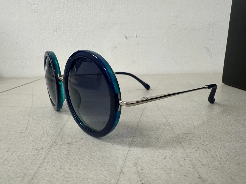 Gafas de sol circulares The Row x Linda Farrow Row/8/24 marco azul/plateado - NWD Foto 3 de 4