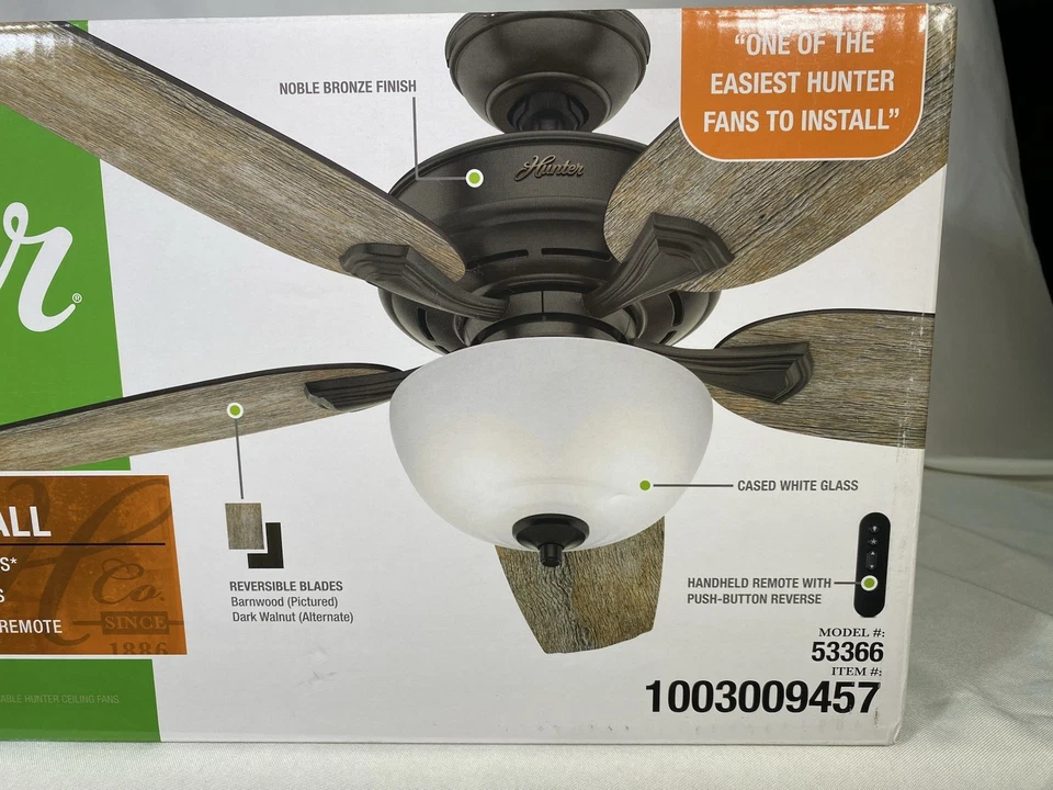 Hunter Channing 54" Express Indoor Reversible Blades(Color) Ceiling Fan 53366 - Image 4 of 4