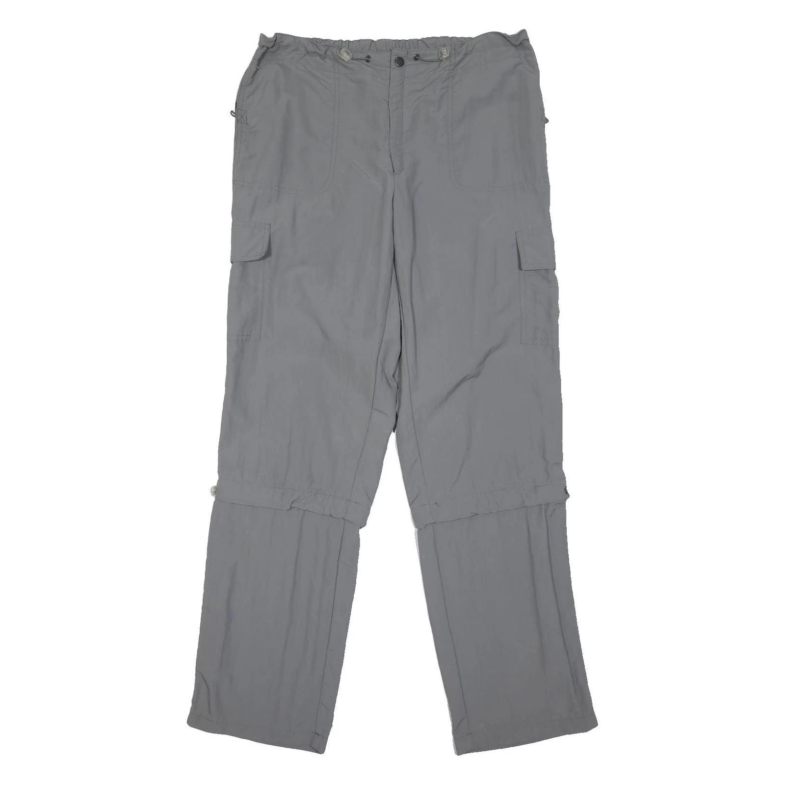 AUTHENTIC KLEIN Mens Polyester Blend Grey Relaxed Cargo Trousers W35 L33