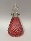 Signed Achimede Seguso Murano Italy Cranberry & Clear Glass Perfume Bottle 1940s