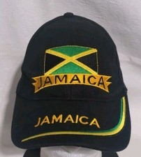 Black Jamaica Adjustable Hat Cap - Pre-owned - Caribbean Souvenir