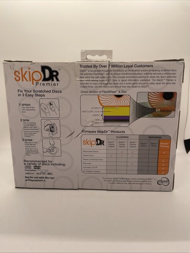 SKIP DR PREMIER FIXES SCRATCHED DISCS XBOX PLAYSTATION WII DVDS. BNIB. - Zdjęcie 3 z 7