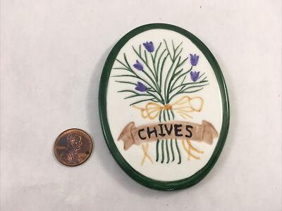 Buckingham Galleries Chives Hand Painted Decorative Tile Herb Kitchen Design 
