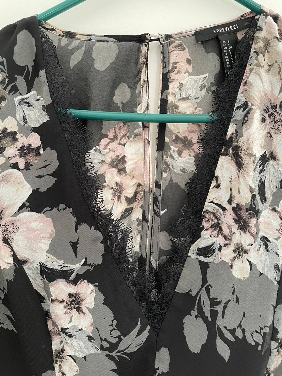 Forever 21 black top floral maxi dress