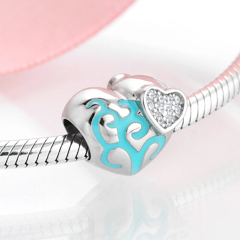 Charm Cuore azzurro in argento 925 - Les Folies - Immagine 2 di 4