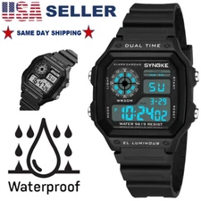 Waterproof Digital Sports Mens Watch Military Tactical LED Backlight Wristwatch