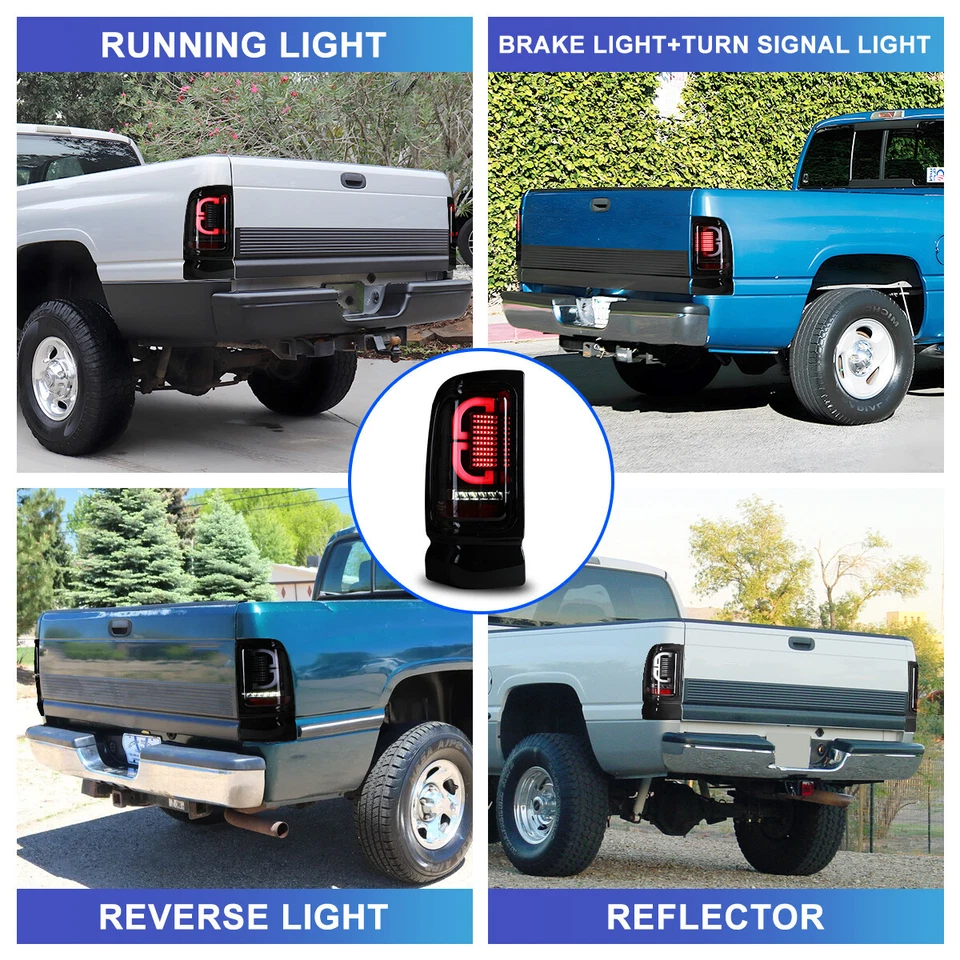 Tail Lights For 1995-2001 Dodge Ram 1500/2500/3500/4000 Taillights Led Indicator - Imagem 4 de 4