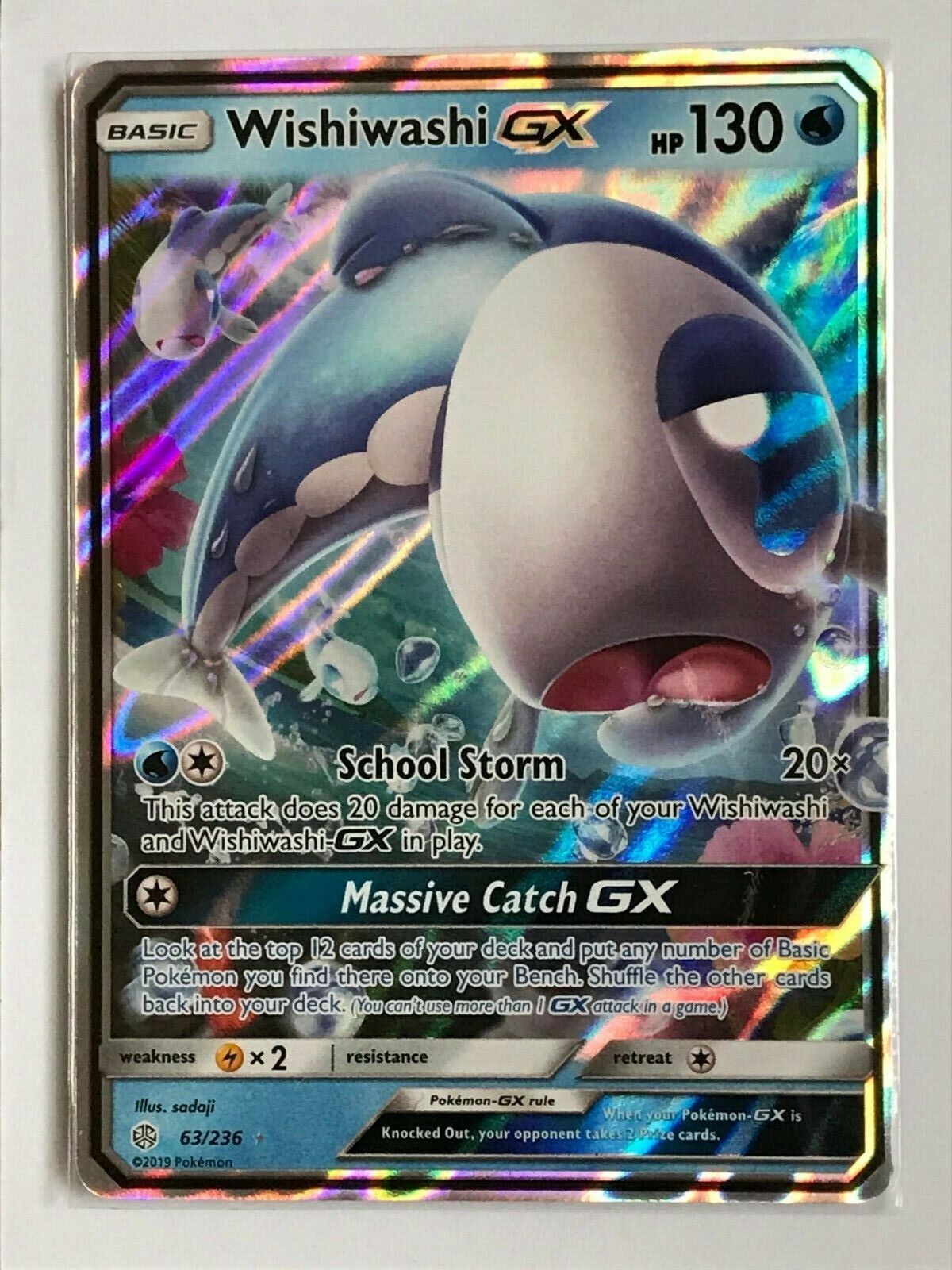 Carta Pokemon Wishiwashi GX Português 38/145 ou 63/236 Card