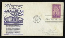 #895 3c Pan American Union - Anderson FDC