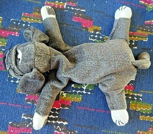 Détails Sur Jb Doudou Peluche Ajena Chien Gris Blanc Langue Rouge Kom 9