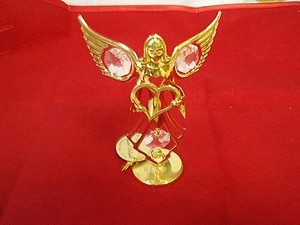 Crystal Delight Swan charm 24k gold plated clear Austrian crystal NWT free ship