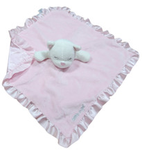 Carters Lovey Security Plush Blanket Rattle Kitty Cat Little Angel Pink Satin