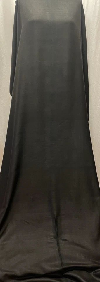 100% Silk Damask Italian Herringbone Heavy Black Fabric 5.5 Yards Long 50" Wide - Image 3 of 4