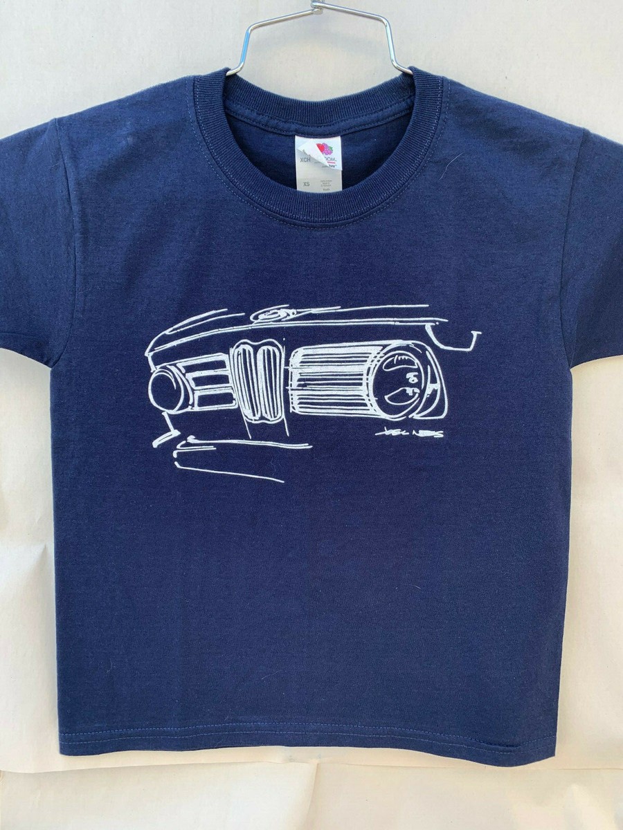 【1011 Gallery】Gallery Blue Car T-shirt YOUTH / KID's BMW 2002 CUSTOM ART T SHIRT NAVY BLUE TI TII