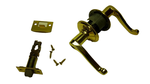 Schlage - Hall & Closet Door Handle - Shinny Brass Model F605-238 - 第 3/4 張圖片